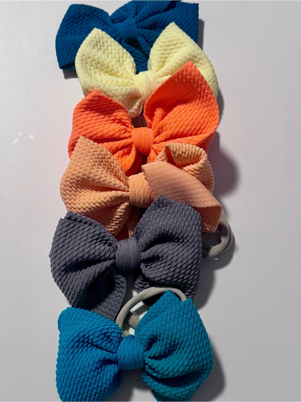 Colorful Bow Stretchy Headband Set for Kids - Multi-Color- Set of 6
